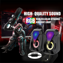 Actual Computer Speaker USB Colorful Lighting Effect RGB Gaming Laptop PC Speaker For Laptop