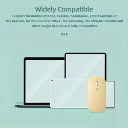 Silent Mouse Bluetooth Wireless 2.4GHz For iPad For Macbook Laptop Optical Rechargeable Mice Thin