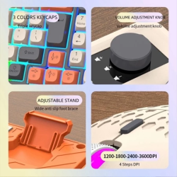 Zeus x Raiku Wired Rainbow LED Gaming Keyboard Bundle And Mouse Set 98 Silent Media Keys Volume Knob