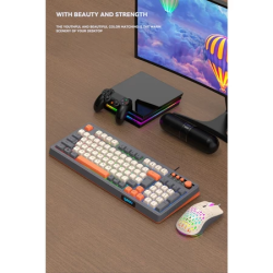 Zeus x Raiku Wired Rainbow LED Gaming Keyboard Bundle And Mouse Set 98 Silent Media Keys Volume Knob