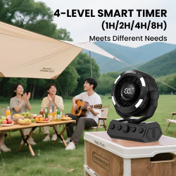 Orashare DF09 20000mAh Rechargeable Camping Fan 100-Speed Remote 180° Oscillating with LED Light