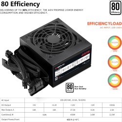 Inplay 400W ATX PSU 80 Efficiency Rated 400W Long Wire PSU For Desktop Computer Power Supply AK400