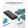 AUKEY PB-Y37 PD PowerBank USB C Fast Charge suitable for Laptop, 20,000mAh 65Watts