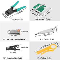 7/10/11/12/13/17-in-1 tool kit Network Cable Tester Tool Set LAN Cable RJ45 Connector Crimping Tool