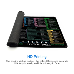 Excel Shortcut Keys Mouse Pad - Extended Large Office Spreadsheet 80x30cm / 90x40cm / 100x50cm