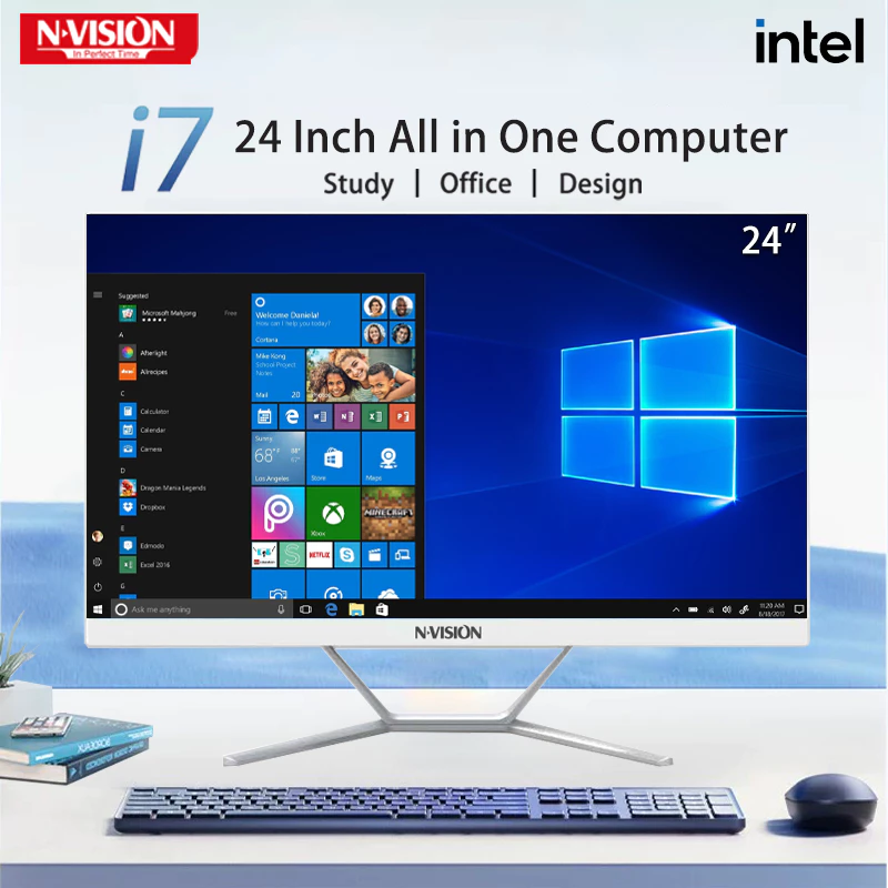 Nvision 24" All in One PC Computer With Intel Core i5/i7 CPU 16GB RAM 512GB SSD Full Set PC Computer