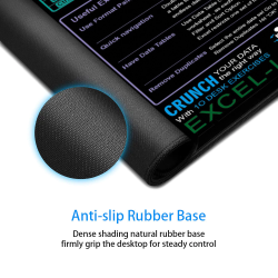 Excel Shortcut Keys Mouse Pad - Extended Large Office Spreadsheet 80x30cm / 90x40cm / 100x50cm